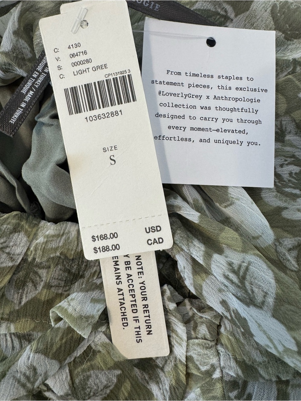 Loverly Grey x Anthropologie Puff-Sleeve Ruffle Mini Dress Floral NWT Small - Picture 10 of 11